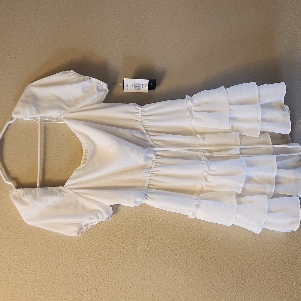 Brand new white dress with double lined